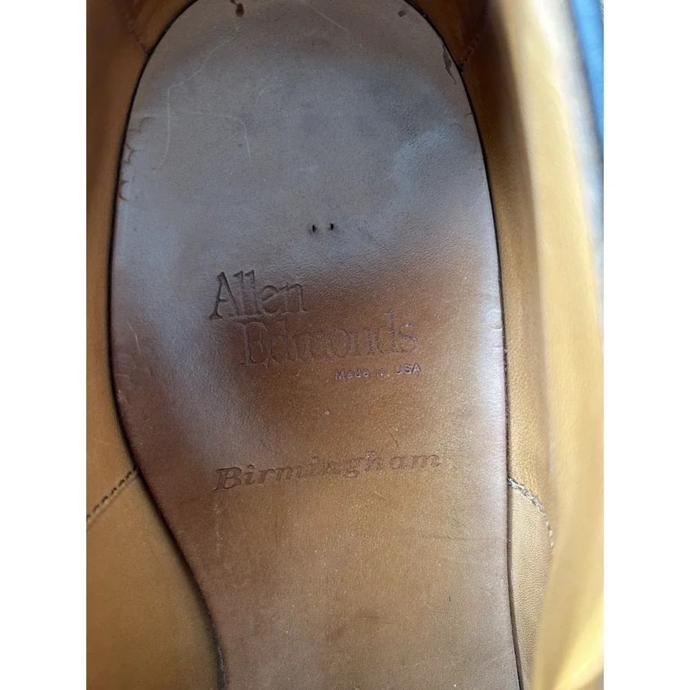 Allen Edmonds McAllister Wingtip Oxford Shoes 8.5 D Brown Calfskin Leather $450